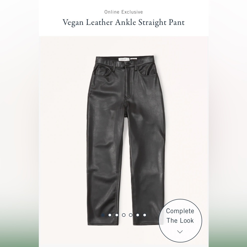 Abercrombie vegan leather ankle straight pant.